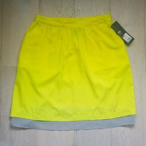 NWT Mossimo bright yellow with grey trim skirt with pockets, XS